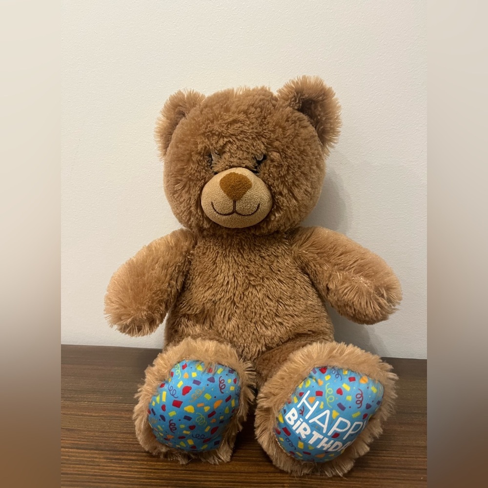 Build A Bear Workshop Brown Happy Birthday Teddy Bear Plush Toy BAB